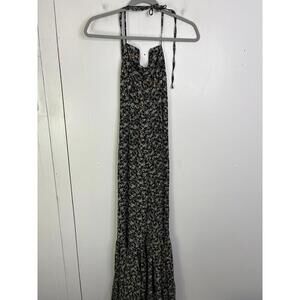 SHEIN Jumpsuit Womens Large Flare Tiered Bell Bottoms Micro Florals Hippie Boho